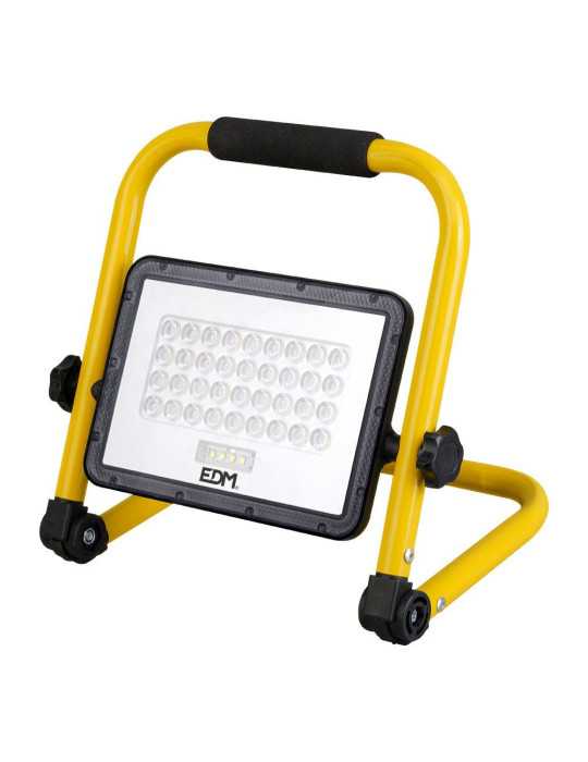 Foco Proyector LED Solar de Trabajo + Panel Solar, 4000 lm, 6.400 K, Luz Fría, IP65 EDM