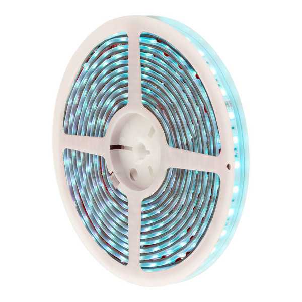 Tira LED Adhesiva 4,5 W/m 20 lm/W 24 V DC IP65, 5 m x 12 mm, RGB, Multicolor, WIFI Tuya App EDM