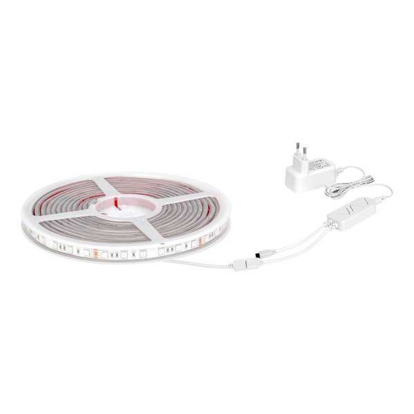 Tira LED Adhesiva 4,5 W/m 20 lm/W 24 V DC IP65, 5 m x 12 mm, RGB, Multicolor, WIFI Tuya App EDM