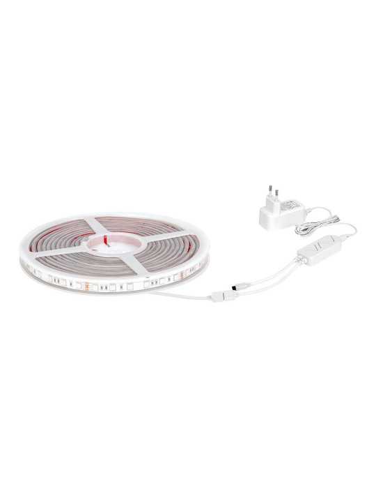 Tira LED Adhesiva 4,5 W/m 20 lm/W 24 V DC IP65, 5 m x 12 mm, RGB, Multicolor, WIFI Tuya App EDM