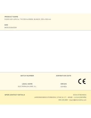 Flexo LED Lupa 3x, 9 W 685 lm 6500 K, Blanco, 350 x 950 mm FBRIGHT 2
