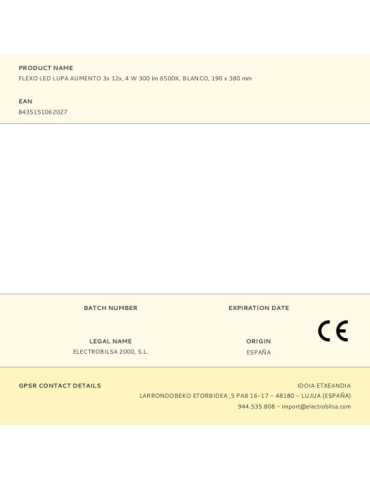 Flexo LED Lupa Aumento 3x 12x, 4 W 300 lm 6500 K, Blanco, 190 x 380 mm FBRIGHT 2