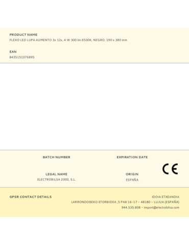 Flexo LED Lupa Aumento 3x 12x, 4 W 300 lm 6500K, Negro, 190 x 380 mm FBRIGHT 2