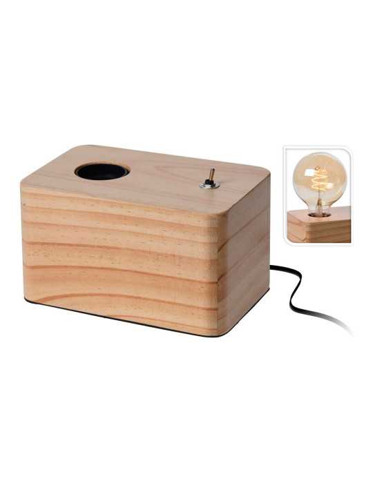 Lámpara con Base de Madera 20 x 8 x 9 cm ATMOSPHERA