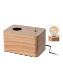 Lámpara con Base de Madera 20 x 8 x 9 cm ATMOSPHERA
