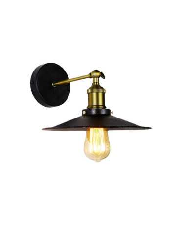 Aplique de Pared Metalico Vintage E27 60 W Color Negro Ø28 x 24,5 x 26 cm EDM
