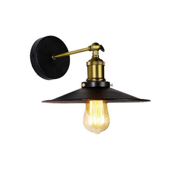 Aplique de Pared Metalico Vintage E27 60 W Color Negro Ø28 x 24,5 x 26 cm EDM