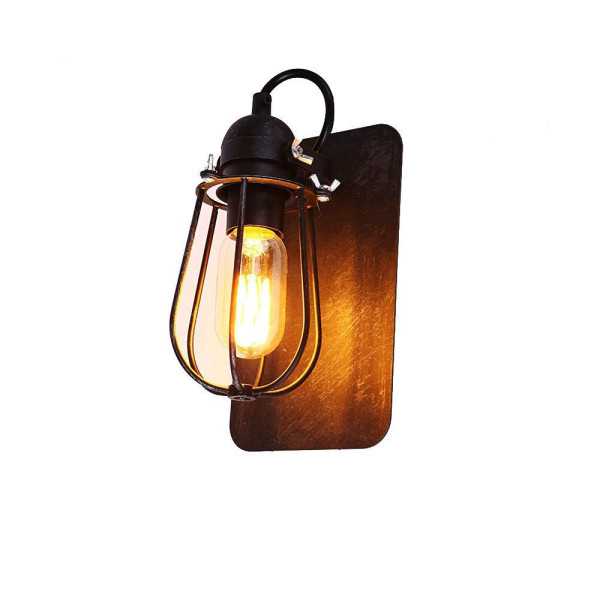 Aplique de Pared Metalico Vintage E27 60 W Color Negro 15 x 22 cm EDM