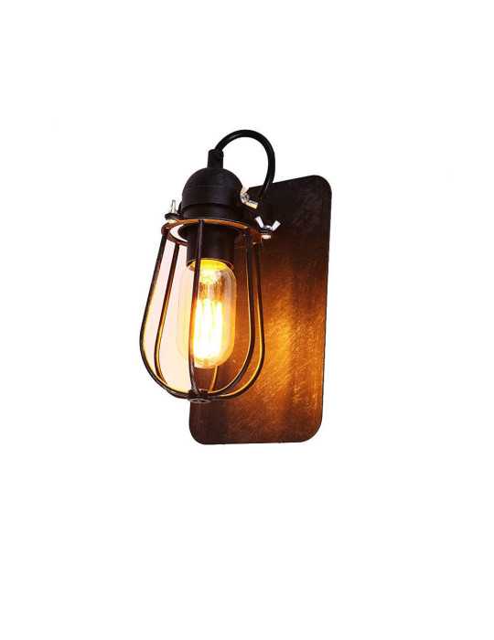 Aplique de Pared Metalico Vintage E27 60 W Color Negro 15 x 22 cm EDM
