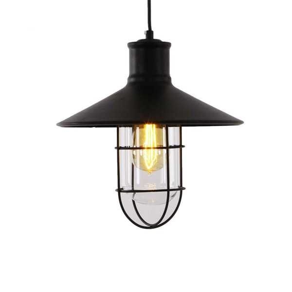 Lámpara de Techo Metalica Vintage E27 60W Color Negro Ø27 x 28 cm EDM