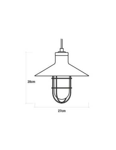 Lámpara de Techo Metalica Vintage E27 60W Color Negro Ø27 x 28 cm EDM 2
