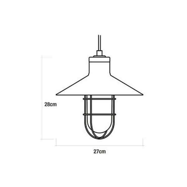 Lámpara de Techo Metalica Vintage E27 60W Color Negro Ø27 x 28 cm EDM