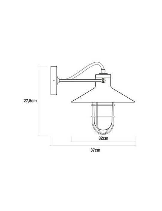 Aplique de Pared Metalico Vintage E27 60 W Color Negro Ø32 x 37 x 27,5 cm EDM