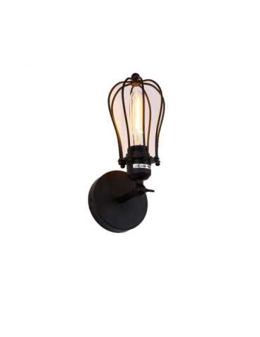 Aplique de Pared Metalico Vintage E27 60 W Color Negro 11 x 16 x 32 cm EDM