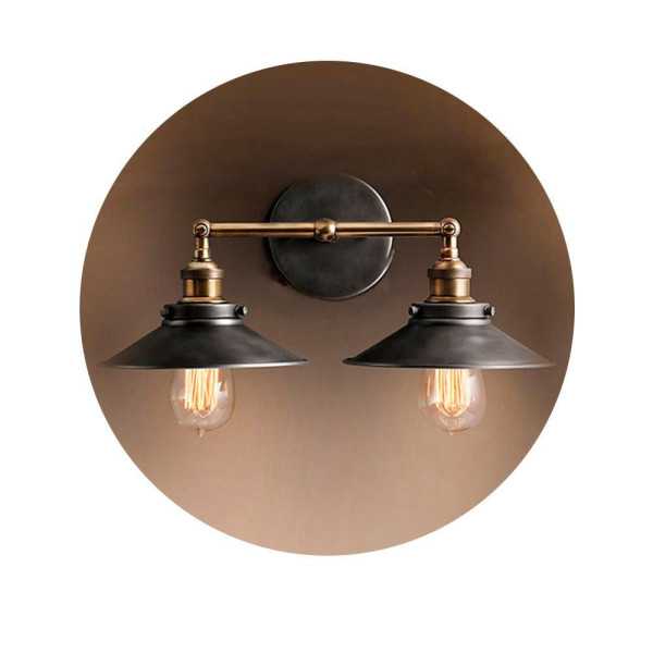 Aplique de Pared Doble Vintage Metalico E27 60 W 63 x 29 cm EDM