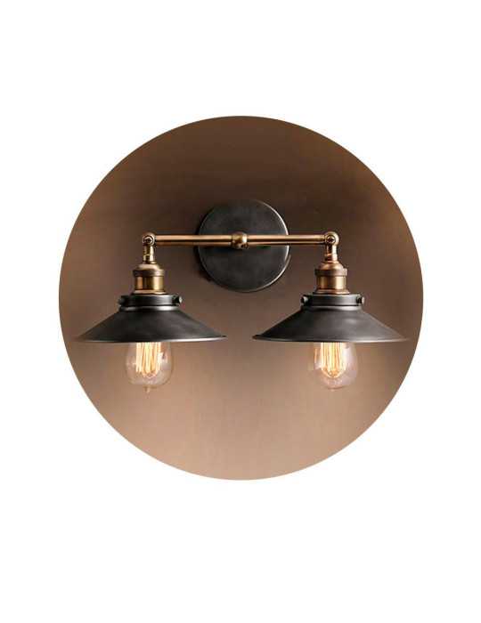 Aplique de Pared Doble Vintage Metalico E27 60 W 63 x 29 cm EDM