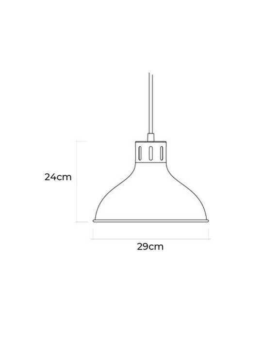 Lámpara de Techo Metalica Vintage E27 60W Color Negro Ø29 x 24 cm EDM