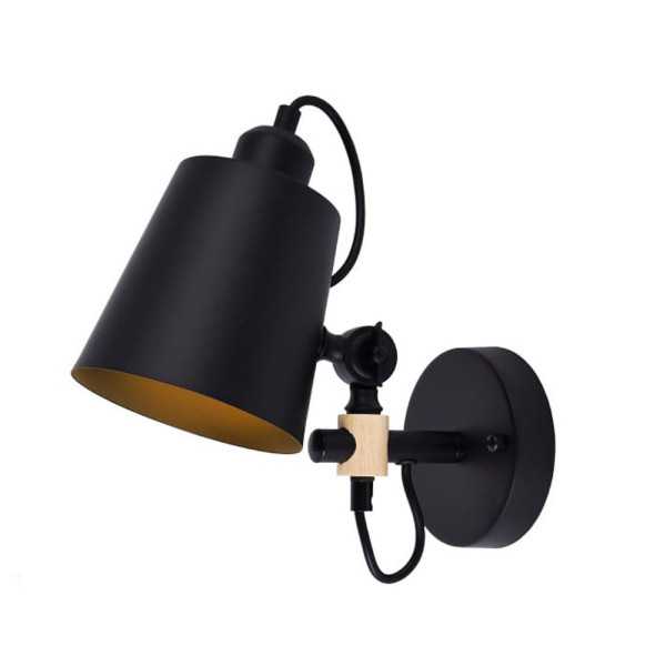 Aplique de Pared Metalico E27 60 W Color Negro 25 x 27 cm EDM