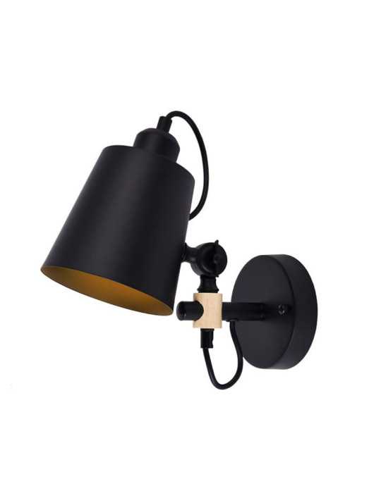 Aplique de Pared Metalico E27 60 W Color Negro 25 x 27 cm EDM
