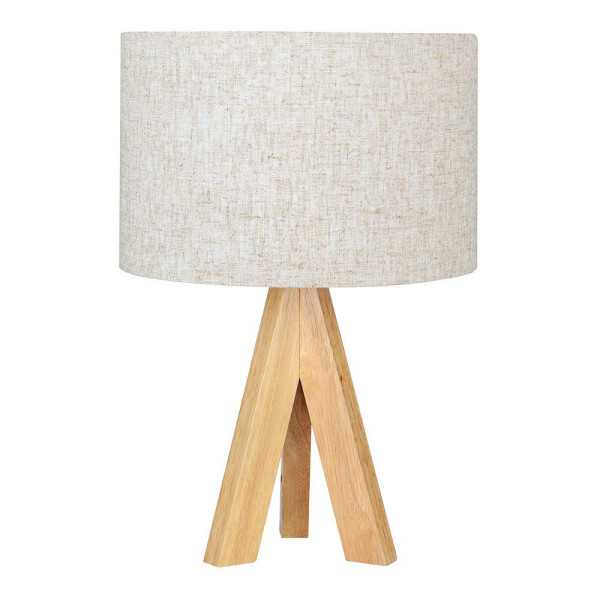 Lámpara Mesa E27 Madera y Tela (Bombilla No Incluida), Ø25 x 37 cm EDM