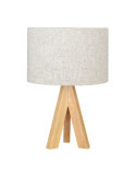 Lámpara Mesa E27 Madera y Tela (Bombilla No Incluida), Ø25 x 37 cm EDM