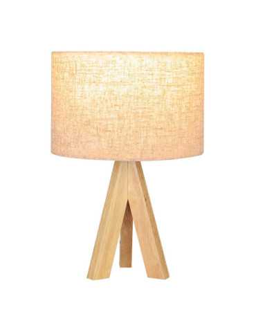 Lámpara Mesa E27 Madera y Tela (Bombilla No Incluida), Ø25 x 37 cm EDM 2