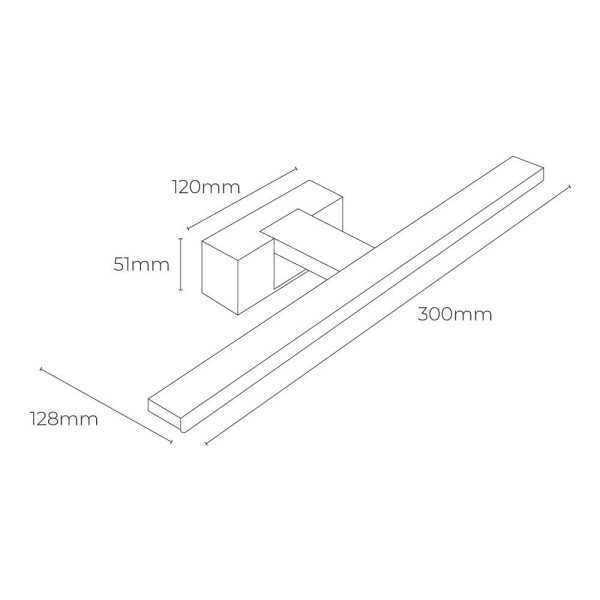 Lámpara LED de Pared o Espejo 6 W 4.000 K 600 lm Luz Día 30 x 12,8 x 5,10 cm EDM