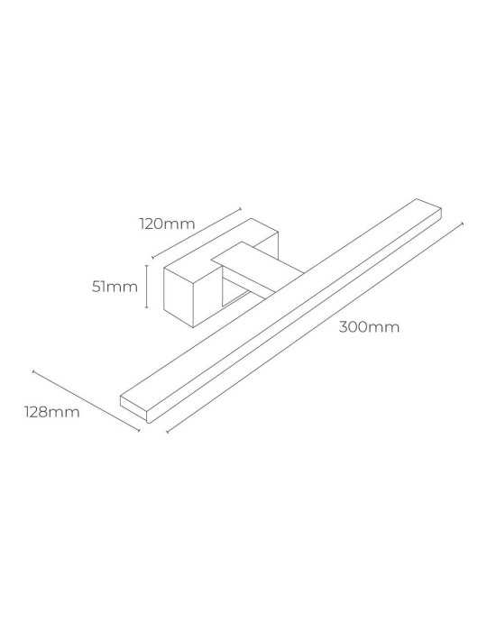 Lámpara LED de Pared o Espejo 6 W 4.000 K 600 lm Luz Día 30 x 12,8 x 5,10 cm EDM