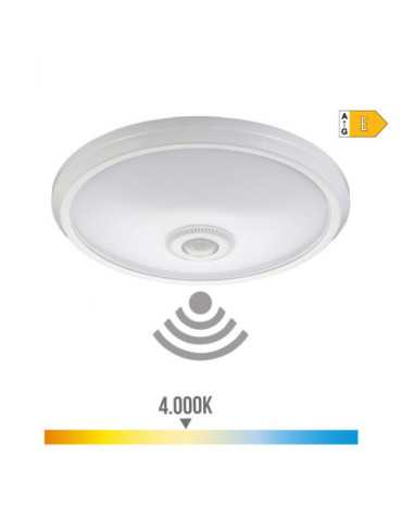 Aplique de Superficie LED con Sensor Crepuscular y Luz de Emergencia IP20 16W 4000 k 1100 lm Luz Dia Ø29 x 6 cm EDM