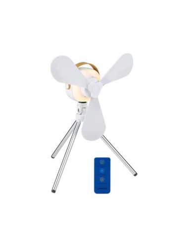 Ventilador de Sobremesa, Recargable con USB, 3 Aspas, 4 Velocidades, con Mando LIFETIME AIR
