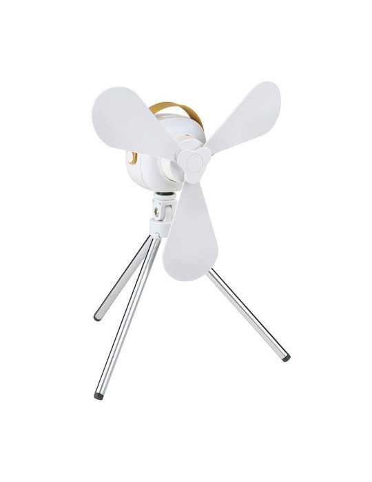 Ventilador de Sobremesa, Recargable con USB, 3 Aspas, 4 Velocidades, con Mando LIFETIME AIR