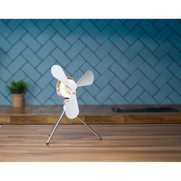 Ventilador de Sobremesa, Recargable con USB, 3 Aspas, 4 Velocidades, con Mando LIFETIME AIR