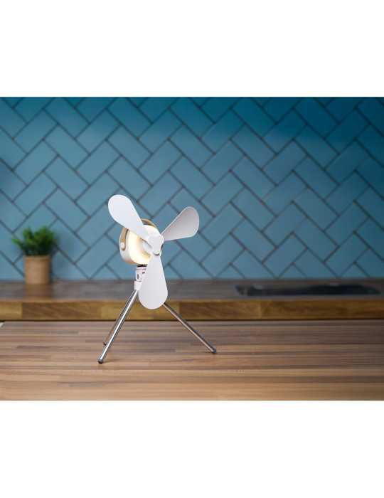 Ventilador de Sobremesa, Recargable con USB, 3 Aspas, 4 Velocidades, con Mando LIFETIME AIR