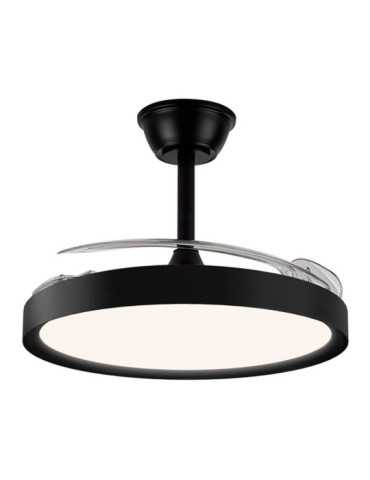 Ventilador de Techo LED 3CCT Aspas Retráctiles Polaris 43 W 4430 lm Negro, Aspas Ø106 cm, Plafón Ø48,5 cm, Altura CRISTALRECORD 2