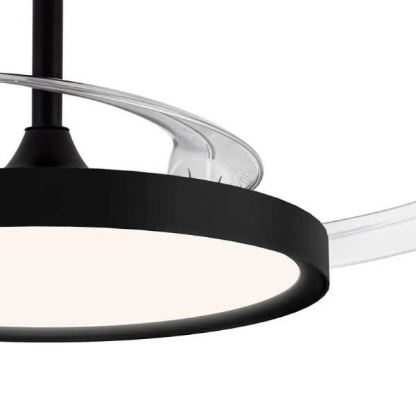 Ventilador de Techo LED 3CCT Aspas Retráctiles Polaris 43 W 4430 lm Negro, Aspas Ø106 cm, Plafón Ø48,5 cm, Altura CRISTALRECORD