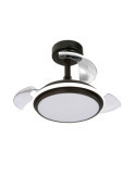 Ventilador de Techo LED 3CCT Aspas Retráctiles Antila Mini XS 35 W 3000 lm Negro, Aspas Ø55 cm, Plafón Ø32 cm, CRISTALRECORD