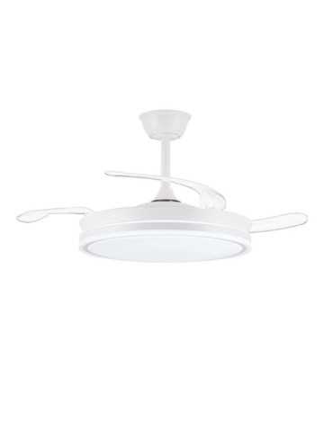 Ventilador de Techo LED 3CCT Aspas Retráctiles Evo Smart 72 W 7920 lm Blanco, Aspas Ø106 cm, Plafón Ø48,5 cm, CRISTALRECORD 2
