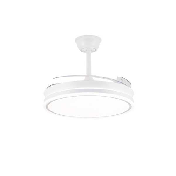 Ventilador de Techo LED 3CCT Aspas Retráctiles Evo Smart 72 W 7920 lm Blanco, Aspas Ø106 cm, Plafón Ø48,5 cm, CRISTALRECORD