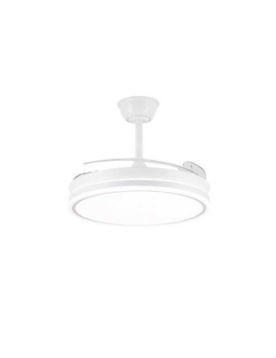 Ventilador de Techo LED 3CCT Aspas Retráctiles Evo Smart 72 W 7920 lm Blanco, Aspas Ø106 cm, Plafón Ø48,5 cm, CRISTALRECORD