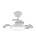 Ventilador de Techo LED 3CCT Aspas Retráctiles Hornet 32 W 3195 lm Blanco, Aspas Ø56 cm, Plafón Ø26 cm, Altura 34 CRISTALRECORD
