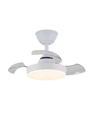 Ventilador de Techo LED 3CCT Aspas Retráctiles Hornet 32 W 3195 lm Blanco, Aspas Ø56 cm, Plafón Ø26 cm, Altura 34 CRISTALRECORD 2