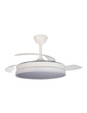 Ventilador de Techo LED 3CCT Aspas Retráctiles Supereco 45 W 4400 lm Blanco, Ø106 cm, Plafón Ø48,5 cm, Altura 32 CRISTALRECORD