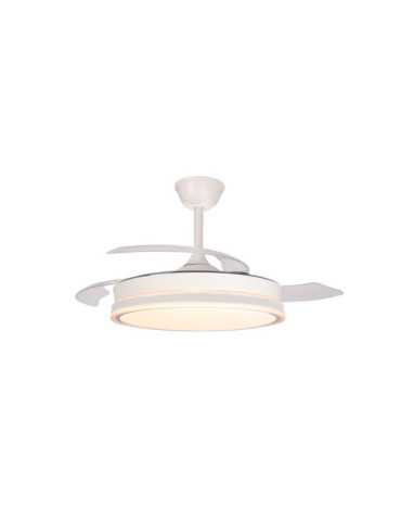 Ventilador de Techo LED 3CCT Aspas Retráctiles Supereco 45 W 4400 lm Blanco, Ø106 cm, Plafón Ø48,5 cm, Altura 32 CRISTALRECORD 2