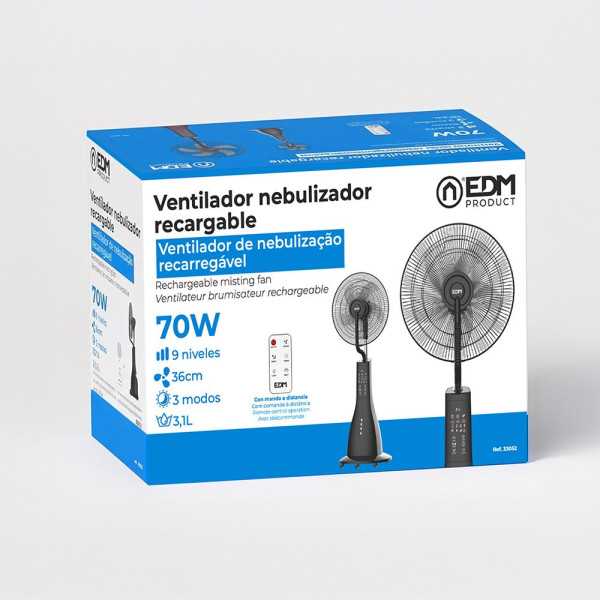 Ventilador Nebulizador Recargable 70 W, Ø41 x 128 cm EDM