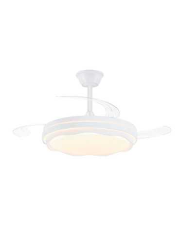 Ventilador de Techo LED Cct, 3 Aspas Retráctiles 60 W, 6600 Im, Blanco, Aspas Ø106 cm, Plafón Ø15 cm, Altura 30,5 CRISTALRECORD