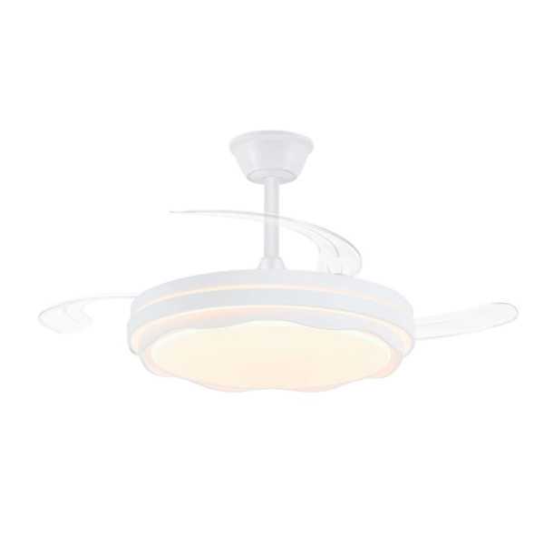 Ventilador de Techo LED Cct, 3 Aspas Retráctiles 60 W, 6600 Im, Blanco, Aspas Ø106 cm, Plafón Ø15 cm, Altura 30,5 CRISTALRECORD