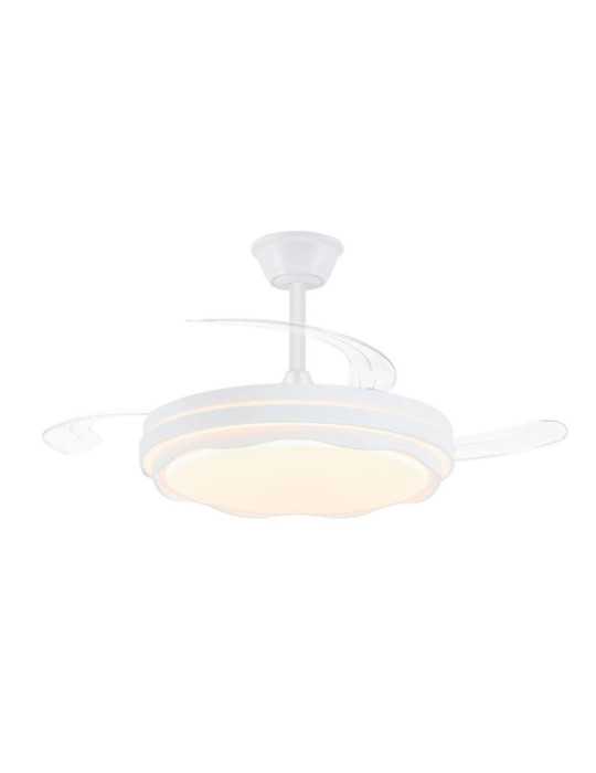 Ventilador de Techo LED Cct, 3 Aspas Retráctiles 60 W, 6600 Im, Blanco, Aspas Ø106 cm, Plafón Ø15 cm, Altura 30,5 CRISTALRECORD