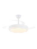 Ventilador de Techo LED Cct, 3 Aspas Retráctiles 60 W, 6600 Im, Blanco, Aspas Ø106 cm, Plafón Ø15 cm, Altura 30,5 CRISTALRECORD