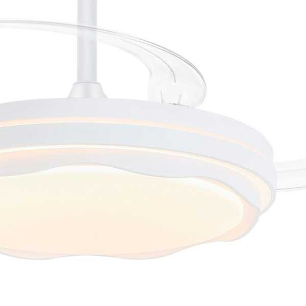 Ventilador de Techo LED Cct, 3 Aspas Retráctiles 60 W, 6600 Im, Blanco, Aspas Ø106 cm, Plafón Ø15 cm, Altura 30,5 CRISTALRECORD