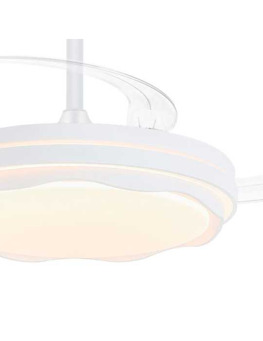 Ventilador de Techo LED Cct, 3 Aspas Retráctiles 60 W, 6600 Im, Blanco, Aspas Ø106 cm, Plafón Ø15 cm, Altura 30,5 CRISTALRECORD